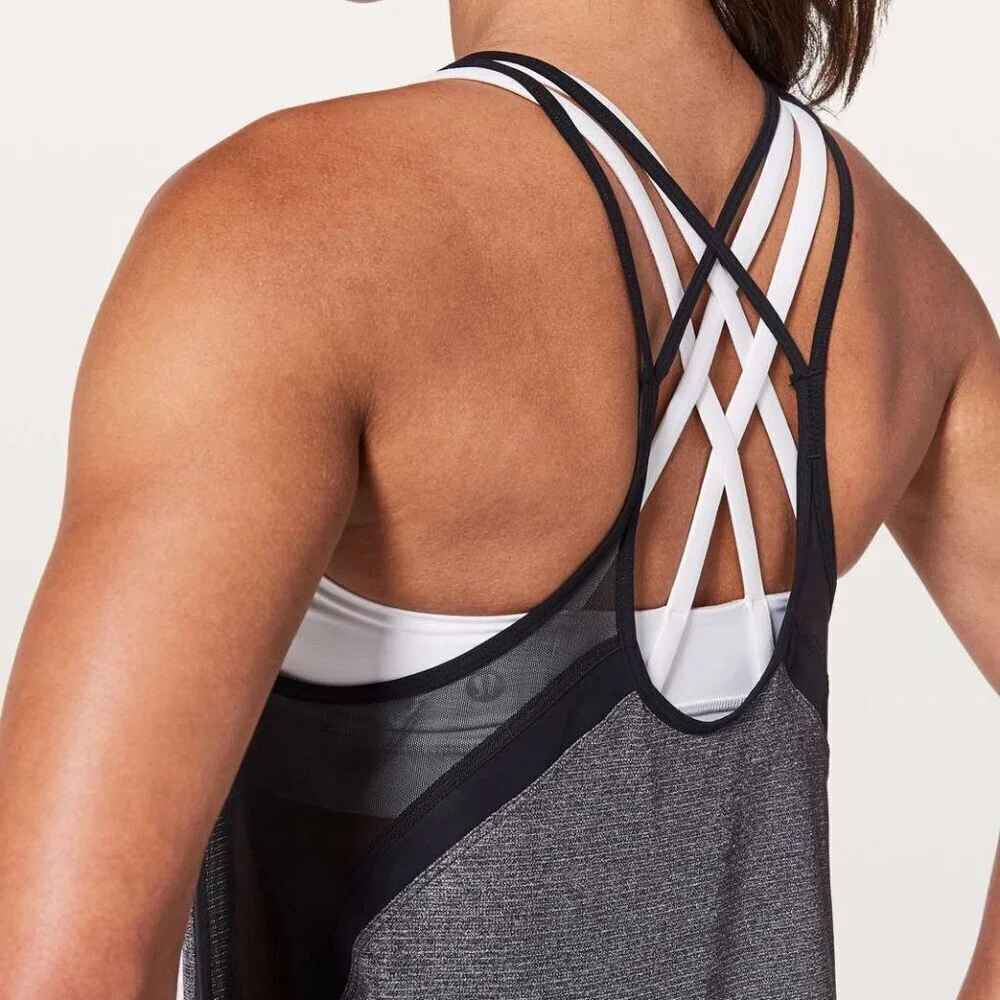 Lululemon Run Off-Route strappy Tank Heathered Black / Black 3046